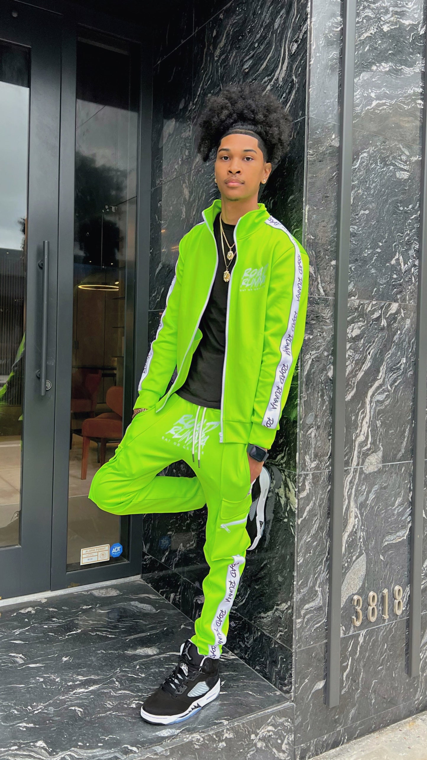 3M Alpha V2 Set (Green/White) Tracksuit - ShopRoadRunna