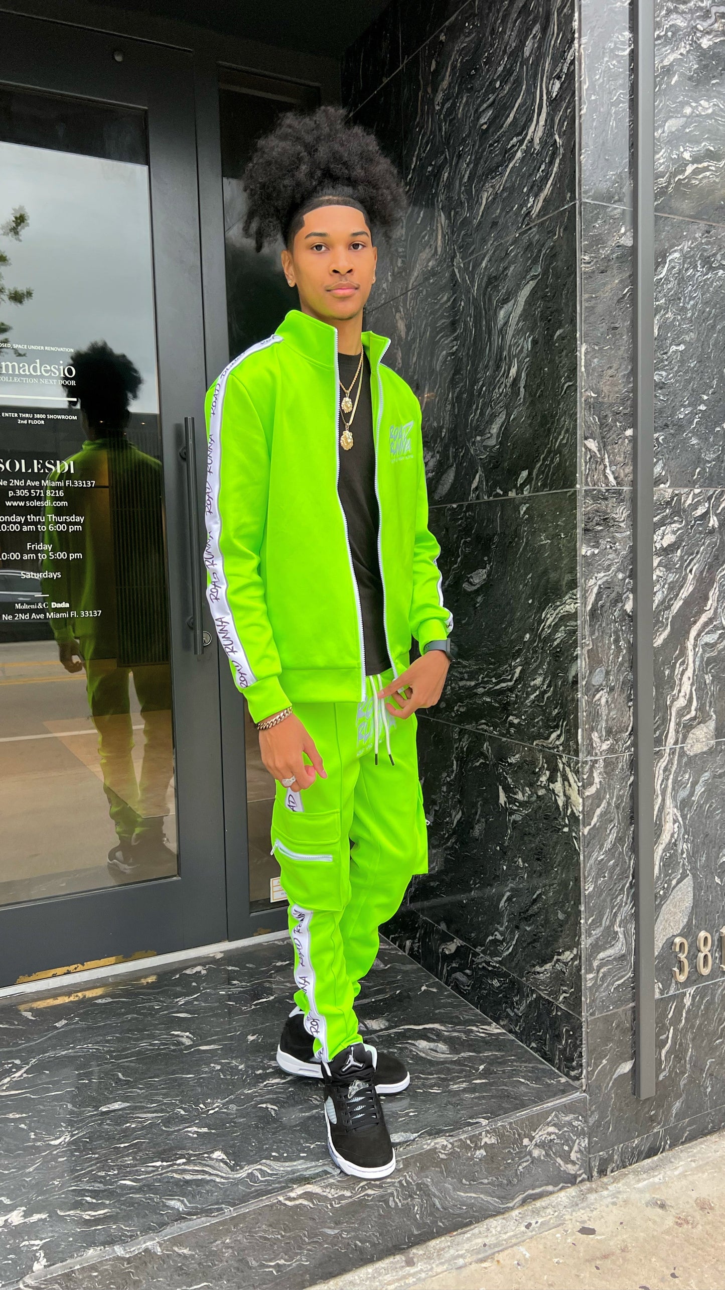 3M Alpha V2 Set (Green/White) Tracksuit - ShopRoadRunna