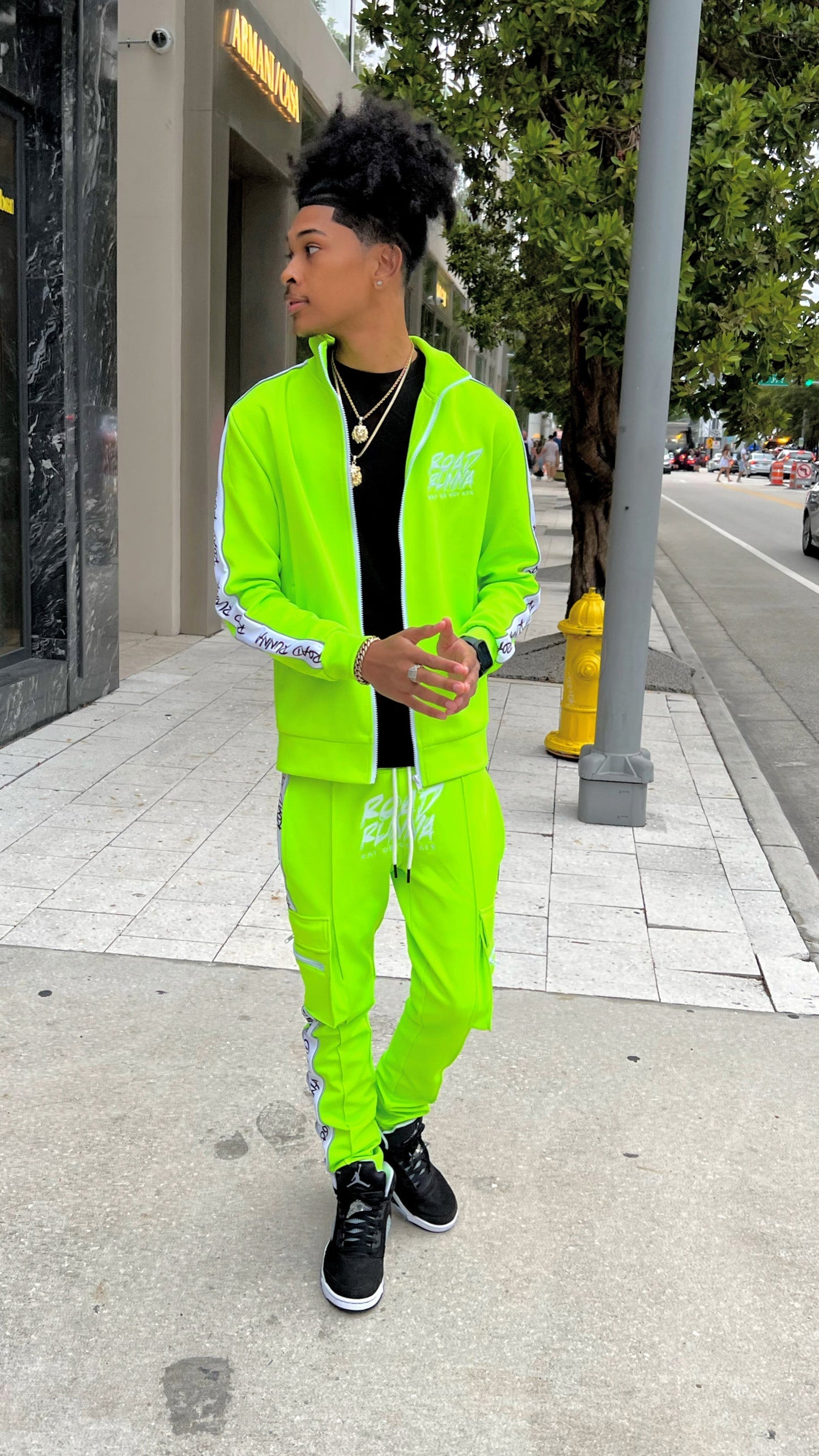 3M Alpha V2 Set (Green/White) Tracksuit - ShopRoadRunna