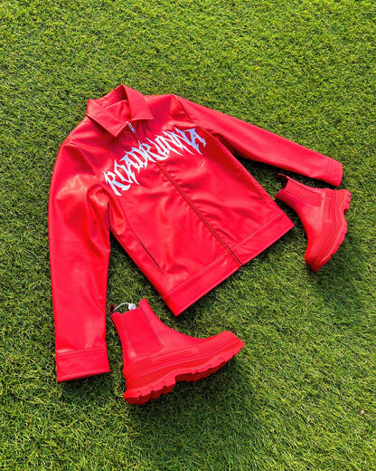 Red/White Leather Jacket
