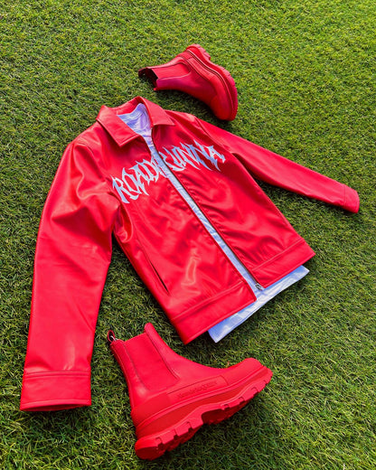 Red/White Leather Jacket