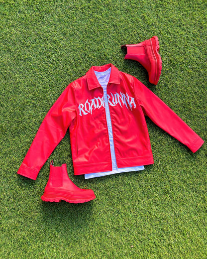 Red/White Leather Jacket