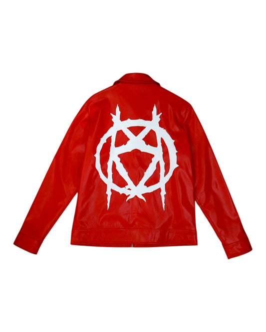 Red/White Leather Jacket