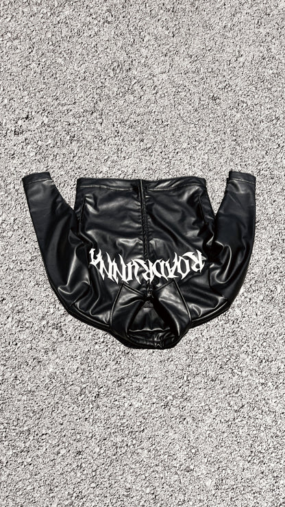 Black/White Leather Jacket - ShopRoadRunna
